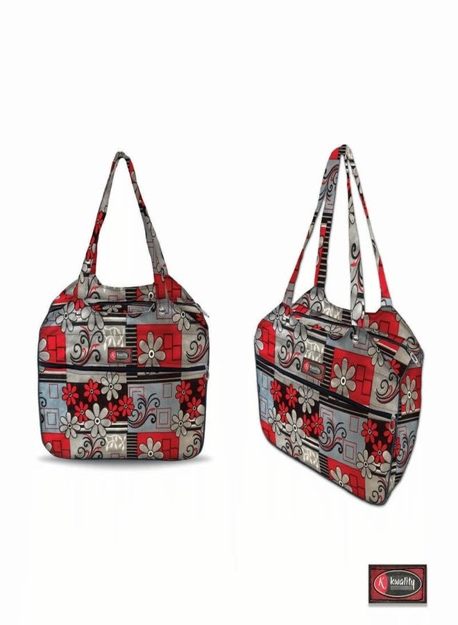 Temoli Tote Bags For Women Girls Handbag Zipper Large Capacity Fashion Bag for College Office,Flower & Red,1 Pcs - Image 4